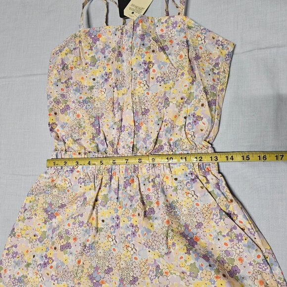 Levi's Spaghetti Strap Floral Romper Women Size l Side Pockets - Picture 8 of 11